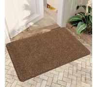 Mibao Indoor Door Mat 50 x 80 cm, Dirt Trapper Entrance Doormat, Non-Slip Inside Floor Mat Low Profile, Dog Doormat, Super Absorbent Welcome Mat for Front Door, Back Door, Shoes and Paws, Brown