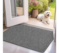 Mibao Washable Door Mats Indoor, 80 x 120 cm, Dirt Trapper Entrance Doormat, Non-Slip Mat Rubber Backing, Super Absorbent Welcome Mat for Front Door, Back Door, Shoe Scraper, Grey
