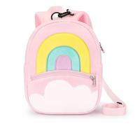 mibasies Backpack Leash for Toddlers 1-3: Cute Rainbow Plush Backpack - Animal Cartoon Mini Travel Bag -10 inch Baby Daycare Backpack for Boys Girls