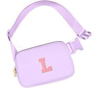 mibasies Initial Fanny Pack for Girls, Birthday Gifts for 4 5 6 7 8 9 10 11 12 13 Teen Girl - Cute Personalized Trend Stuff, Lavender, L