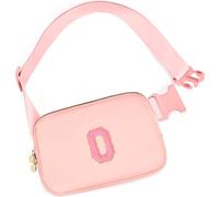 mibasies Initial Fanny Pack for Girls, Birthday Gifts for 4 5 6 7 8 9 10 11 12 13 Teen Girl - Cute Personalized Trend Stuff, Peach, O