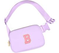 mibasies Initial Fanny Pack for Girls, Birthday Gifts for 4 5 6 7 8 9 10 11 12 13 Teen Girl - Cute Personalized Trend Stuff, Lavender, B