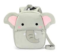 mibasies Toddler Backpacks for Girls 2-4: Plush Backpack -3D Animal Cartoon Mini Travel Bag -10 inch Toddler Backpack Leash, Elephant, 8 x 3.5 x 10 inches