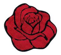 Mibathni Cute Rose Bath Mat for Bathroom Luxury Red Bathroom Mats Non Slip Flower Shaped Bathtub Rug Floral Bathroom Plush Shower Rugs Washable Modern Accent Small Area Rug Toilet 23.6x25.5in