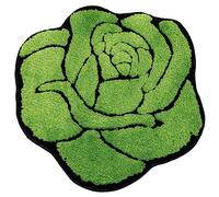 Mibathni Cute Rose Bathroom Rugs Mat Green Flower Shaped Bath Rugs Fluffy Soft Floral Non Slip Bath Bathtub Mat Machine Wash Plush Shower Rug for Bathroom Floor Washbain Toilet 23.6x25.5in
