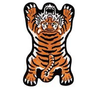 Mibathni Tiger Bath Mat for Bathroom, Cute Orange Yellow Tiger Absorbent Non Slip Animal Shaped Area Rug Plush Bathtub Shower Bathroom Rug 24x39in