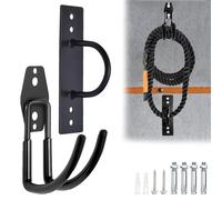 Mibcocny Battle Rope Anchor Kit Wall Mount, Set With Workout Wall Anchor And Rope Hook For 5-30 Feet, 1-1.5" Battle Ropes For Home Gym, Battle Rope Wall Mount Holder, Heavy Duty Gym Storage Rack（Small