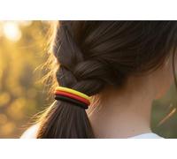 Mibella Beauty & Co 23600 Hair Bobbles Black Red Gold Polyester Fan Collection World Cup Olympia Set of 12