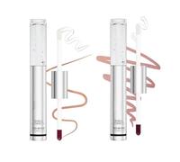MIBICIRI 2 PCS Colors Tear Off Lip Gloss Matte Double Headed 2-In-1 Dual-Use Lip Oil Moisturizing And Hydrating Brush With Waterproof And Non Stick Cup Makeup