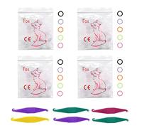 MIBICIRI Orthodontic Elastic Rubber Bands and Placers, 400 Pcs Multicolor Dental Rubber Traction Bands, 6Pcs Elastic Placer for Braces Teeth Gap, etc (1/4",Fox)