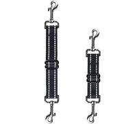 Mibio Dog Collar Clips, 2 Pcs Dog Collar Connector, Double Ended Clip Strap Dog Collar with Reflective Nylon, Adjustable Collar Backup Clasp Leash Connector Dog Harness to Collar Safety Clip, Black