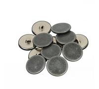 Mibo 12pcs Flat Metal Shank Buttons - 36L(22mm) - Antique Nickel
