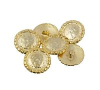 Mibo 6pcs Zinc Die Cast Shank Button - Hammered Textured with Forked Edge -36L(22mm) - Matte Gold