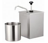 MiBoce 3.6L Sauce Dispenser Pump, Stainless Steel Pump Sauce Dispenser, with Removable Tanks, for Salad Jam Seasoning Sauce Squeeze
