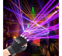 MiBoce Luminous Performance Gloves, Rechargeable LED Flashing Gloves, Purple Glow Party Gloves, with 4 Lamps, Conditioning Atmosphere, for Party, Disco, Clubs, Dance Show, Nightclub