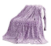 MIBOI Purple Leopard Blanket Soft Warm Throw Blanket Fleece for Couch Bed 50x60 inch