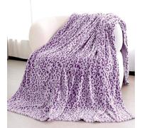 MIBOI Purple Leopard Throw Blanket Soft Warm Cheetah Print Plush Throw Blanket for Couch Bed Decor Cozy Purple Birthday Gift for Women Girls 40"x50"