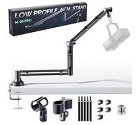 Mic Arm, 360° Rotatable Microphone Boom Arm Mic Stand for Fifine AM8 K669B Blue Yeti HyperX shure sm7b SoloCast AT2020, with Mic Clip 3/8" to 5/8" (Black)