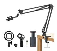 Mic Arm, Adjustable Boom Arm 360°Rotatable Microphone Arm for Blue Yeti HyperX QuadCast Snowball, Sturdy Aluminum Microphone Mic Stand for Recording and Gaming