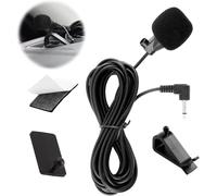 Mic Car Radio Microphone 3.5 mm Jack, Special Microphone Car Radios, External Car Microphones for Sony JVC Kenwood Jensen Alpine Car Radio with U-Clamp & Sticker, Plug and Play, 2 m Cable