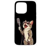 Mic Cat Outfit for Karaoke Night Case for iPhone 15 Pro Max