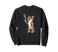 Mic Cat Outfit for Karaoke Night Sweatshirt