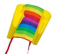 MIC CIM single line kite for children - Beach Kite - 29x18,5 inches - incl. 40m kite line and tails - from the age of 3 up … (Rainbow)