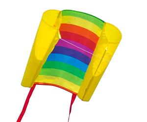 MIC CIM single line kite for children - Beach Kite - 29x18,5 inches - incl. 40m kite line and tails - from the age of 3 up … (Rainbow)
