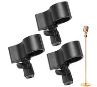 Mic Clip For Stand,Wireless Mic Holder - 3 Pack Adjustable Clamp Mount For Church Studio Recording Content Video Sports Radio PC Computer