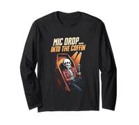 Mic Drop Into The Coffin Funny Skeleton Comedy Night Lover Long Sleeve T-Shirt