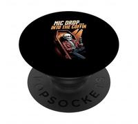 Mic Drop Into The Coffin Funny Skeleton Comedy Night Lover PopSockets Adhesive PopGrip