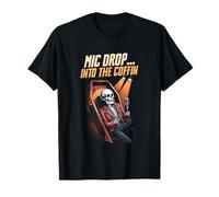 Mic Drop Into The Coffin Funny Skeleton Comedy Night Lover T-Shirt