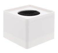 Mic Flag Square Shaped Interview Mic Portable Stand White ABS Cube | Large Logo Display Area, 3.9cm Hole, Adjustable Cotton Interior, Professional Interview Microphone Use