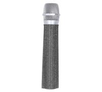 Mic Handle Sleeve, Silver Bling Rhinestones Mic Handle Cover, Fit for Most Handheld Microphone, Eyes Catching for Party & TV Show (Mic NOT Included) (Black)