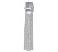 Mic Handle Sleeve, Silver Bling Rhinestones Mic Handle Cover, Fit for Most Handheld Microphone, Eyes Catching for Party & TV Show (Mic NOT Included) (White)