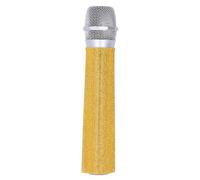 Mic Handle Sleeve, Silver Bling Rhinestones Mic Handle Cover, Fit for Most Handheld Microphone, Eyes Catching for Party & TV Show (Mic NOT Included) (Gold)