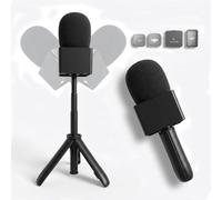 Mic Holder Stand for DJI Mic Mini2/Mini/3/2 RODE Wireless Microphone Desk Desktop Tripod&Handheld Interview Adapter, 2in1 Tabletop Telescopic Handle with Mic Flag for Vlog Podcast