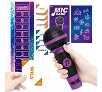 Mic Karaoke Party Game, Music Party Game for 2-10 Players | Karaoke Card Game with 250 Lyrics (125 Cards) Christmas Birthday Gifts for Kids Adults Family Parties