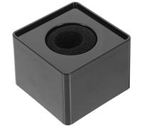 Mic Logo Flag Station Square Cube for Interview Microphone Black | Sturdy Hard ABS Plastic, 3.9cm Hole with Adjustable Cotton Insert, Easy Carrying and Large Logo Display Area