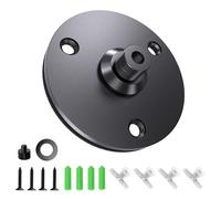 Mic Podium Flange Mounts with Pad, 5/8" Thread Microphone Gooseneck Table Stand, Sturdy Metal Wall Mountable Mic Flange Mount Bracket, Ideal for Podium Mic Stand and Various Settings, Black