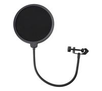 Mic Pop Filter, Microphone Windscreen Cover Dual Layered Nylon Mesh Microphone Pop Filter with Clip for Voice Recording Live