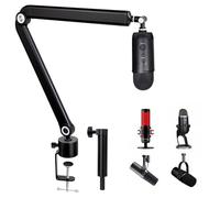 Mic Stand Boom Arm with Extension Tube - Mic Boom Arm Compatible with HyperX QuadCast, Weighted Metal Height adjustment Mic Arm for QuadCast,Blue Yeti,Shure MV7,Rode and Most Gaming Mic By SUNMON