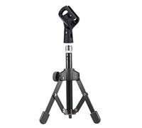 Mic Stand Desk, MS-12 Mini Foldable Adjustable Desktop Tripod, Microphone Stand with MC3 Mic Clip Holder Bracket for Meeting Lectures Podcasts