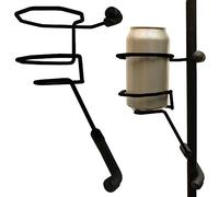 Mic Stand Drink Holder - Microphone & Cymbal Pole Stagehand Music Mount for Soft Beverages Soda Can Coffee or Tea Cup and Water Bottle - Black Heavy Duty Studio Quality Made in USA - String Swing SH01