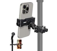 Mic Stand Phone Holder, Phone Holder Mount for Microphone Stand, Music Stand, Guitar Drums, Phone Clamp for iPhone 15 14 13 12 11 Plus Pro Max Mini Samsung Galaxy S24 S23 Ultra Google Pixel 8 7