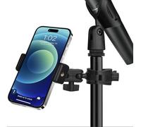 Mic Stand Phone Holder, Phone Holder with Clamp for Golf Cart Universal Phone Mount Holder for Bicycle, Wheelchair, Pushchair