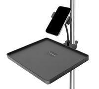 Mic Stand Tray Adjustable Clamp-On Microphone Stand With Phone Holder - Heavy-Duty Rack Tray For Live Streaming Studio, Karaoke Stage, Music Sheet & Podcast Recording (1 phone holder)