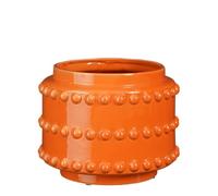 MICA Decorations Boaz Flower Pot - H19 x Ø22 cm - Ceramic - Orange