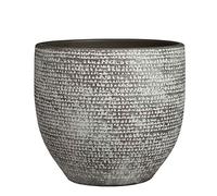 MICA Decorations Carrie Round Terracotta Plant Pot 26 x Diameter 29 cm Dark Grey