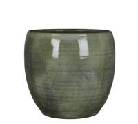MICA Decorations Lester Flower Pot Height 31 x Diameter 33 cm Terracotta Green